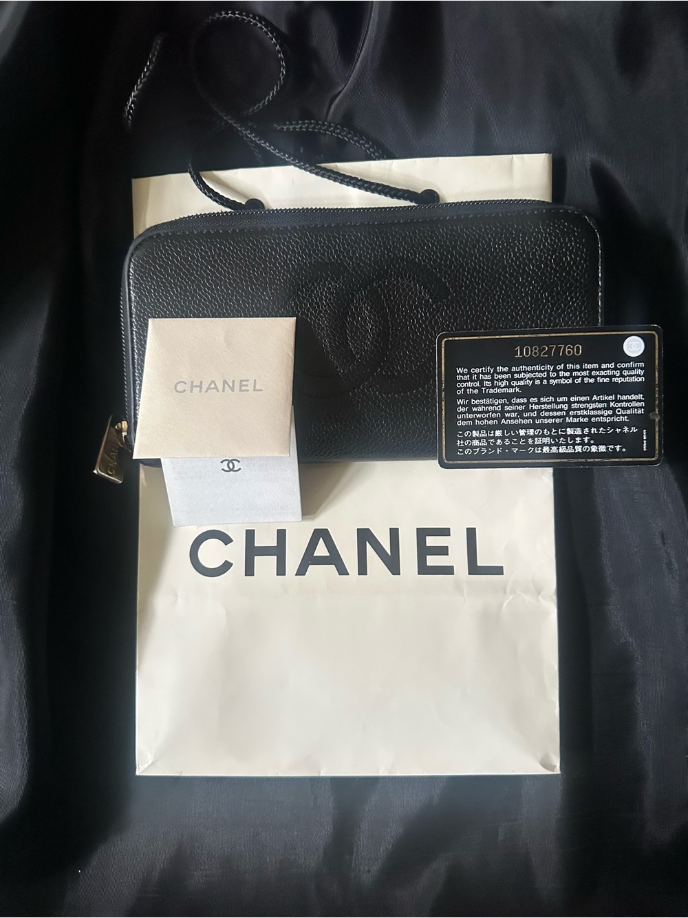 Chanel Caviar Zip Wallet